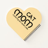 Cat Mom Pet Friends BFF Custom Black Script Beige ノートブック (裏面)