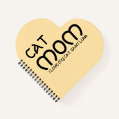 Cat Mom Pet Friends BFF Custom Black Script Beige ノートブック (正面)