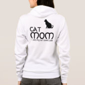 Cat Mom Pet Lover Funny Quote Cute Black And White パーカ (裏面)