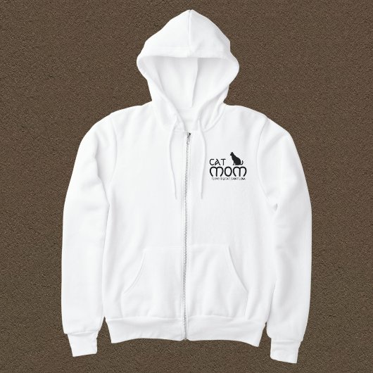 Cat Mom Pet Lover Funny Quote Cute Black And White パーカ