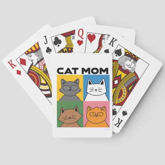 Cat mom playing cards トランプ (裏面)