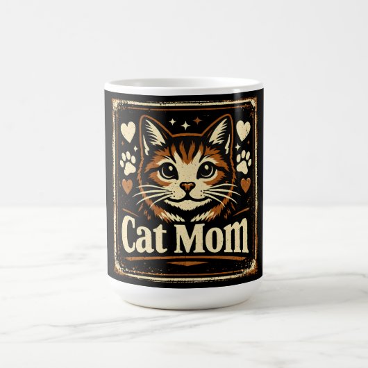 Cat Mom – Proud Feline Mother Love コーヒーマグカップ (中央)