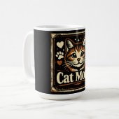 Cat Mom – Proud Feline Mother Love コーヒーマグカップ (正面左)