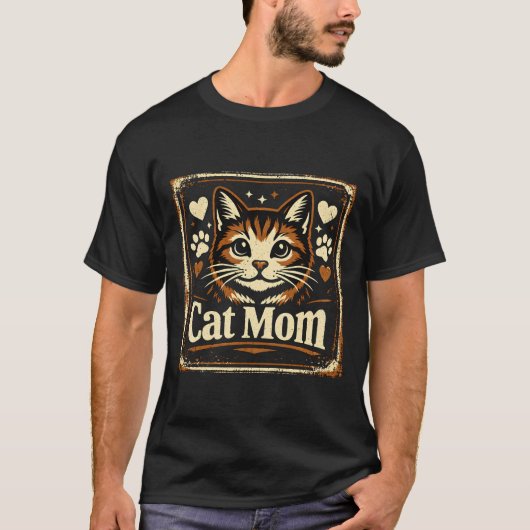 Cat Mom – Proud Feline Mother Love Tee Tシャツ (正面)