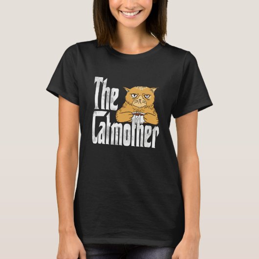 Cat Mom The Catmother Crazy Coffee Cat Mother Kitt Tシャツ (正面)