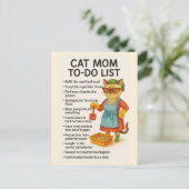 Cat Mom to doリストおもしろいことわざ猫好き ポストカード (スタンド正面)