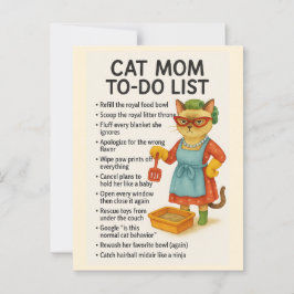 Cat Mom to doリストおもしろいことわざ猫好き ポストカード