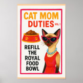 Cat Mom to do list funny Home Deco  ポスター (正面)