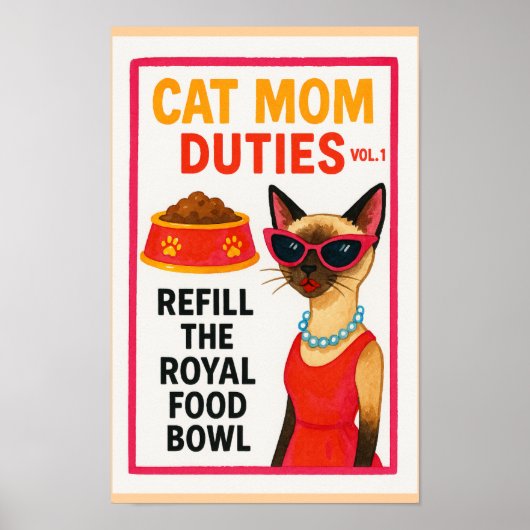 Cat Mom to do list funny Home Deco  ポスター (正面)