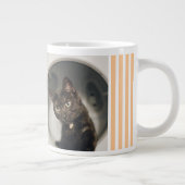 Cat mom Two photo striped pastel ジャンボコーヒーマグカップ (右)