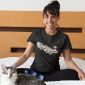Cat Mom Vintage Groovy Text Tシャツ