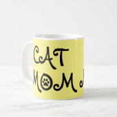 CAT MOM With Paw Prints Coffee Mug コーヒーマグカップ (正面左)