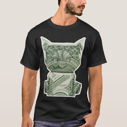 Cat Money Origami Cash Tシャツ (正面)