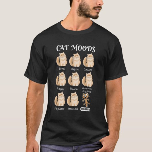 Cat Moods Cat Meme Normal Happy Cucumber Cat Tシャツ (正面)
