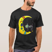 Cat & Moon Sugar Skull Dia de Los Muertos  Day Of  Tシャツ (正面)
