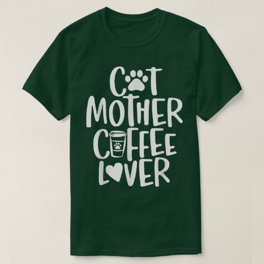 Cat MotherCoffee lover Vintage Funny Tee Tシャツ (デザイン正面)