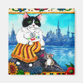 Cat mouse Estonian Folklore magnet マグネット (正面)