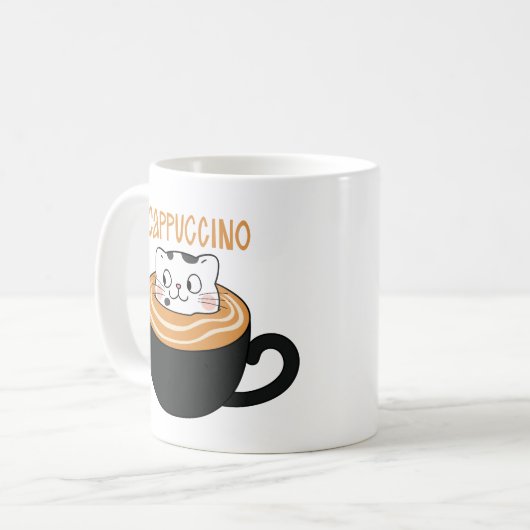 cat mug capuccino コーヒーマグカップ (正面左)