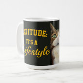 Cat mug catitude it's a lifestyle コーヒーマグカップ (正面左)