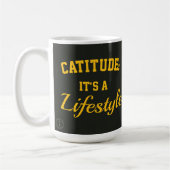 Cat mug catitude it's a lifestyle コーヒーマグカップ (左)