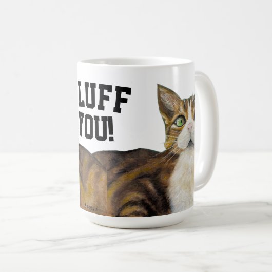 Cat mug fluff you コーヒーマグカップ (正面右)