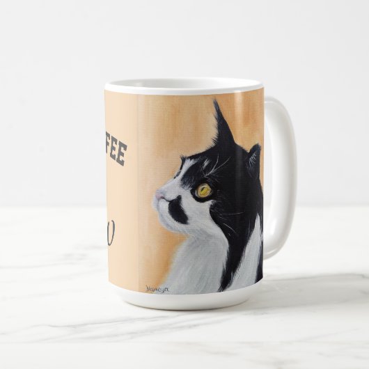 Cat mug I need coffee right meow コーヒーマグカップ (正面右)