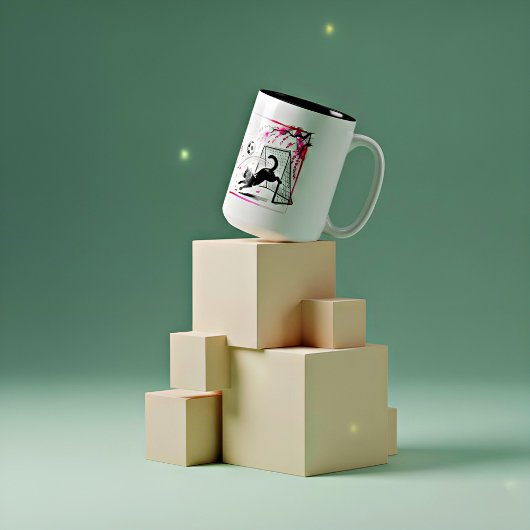 Cat Mug – Perfect Gift for Soccer Lovers & Cat Fan ツートーンマグカップ