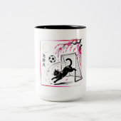 Cat Mug – Perfect Gift for Soccer Lovers & Cat Fan ツートーンマグカップ (中央)