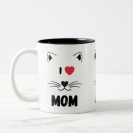 Cat mugs I love mom ツートーンマグカップ