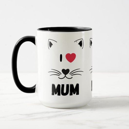 Cat mugs I love mum マグカップ (左)