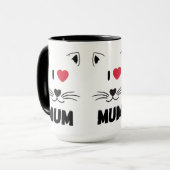 Cat mugs I love mum マグカップ (正面左)