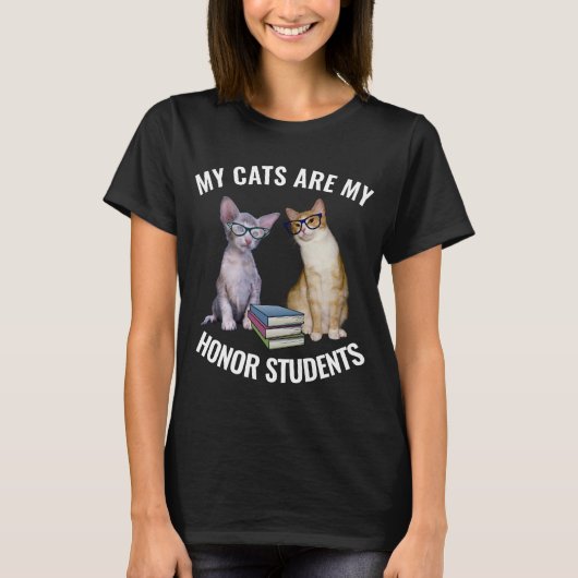 CAT - MY CATS IS MY HONEFUL STUDENTS Tシャツ (正面)