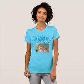 Cat Name モダン and Name Blue Color Splash Tシャツ (正面フル)