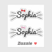 Cat Name Sticker | Name Sticker For Kids Sticker シール (シート)