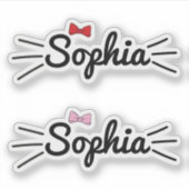 Cat Name Sticker | Name Sticker For Kids Sticker  シール (正面)