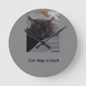 Cat Nap Clock ラウンド壁時計 (正面)
