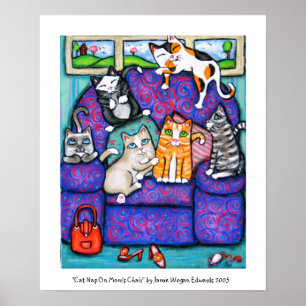 Cat Nap On Mom's Chair ポスター