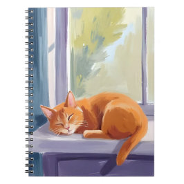 Cat Nap | Orange Kitten Watercolor Pet ノートブック