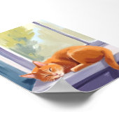 Cat Nap | Orange Kitten Watercolor Pet ポスター (角)