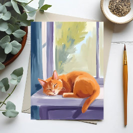 Cat Nap | Orange Kitten Watercolor Pet ポストカード