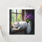 Cat Napping on the Window Sill | Blank カード (正面/裏面インサイチュ)
