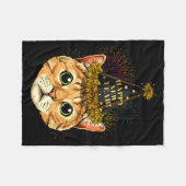 Cat New Year Shirt 2024 Happy New Years Eve Nye Fi フリースブランケット (正面(横))
