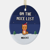 Cat Nice List Personalized Pixel Art Ornament セラミックオーナメント (右)