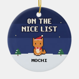 Cat Nice List Personalized Pixel Art Ornament セラミックオーナメント
