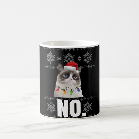 Cat No Grumpy Xmas Cats No Ugly Christmas Gifts コーヒーマグカップ (中央)