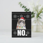 Cat No Grumpy Xmas Cats No Ugly Christmas Gifts ポストカード (スタンド正面)