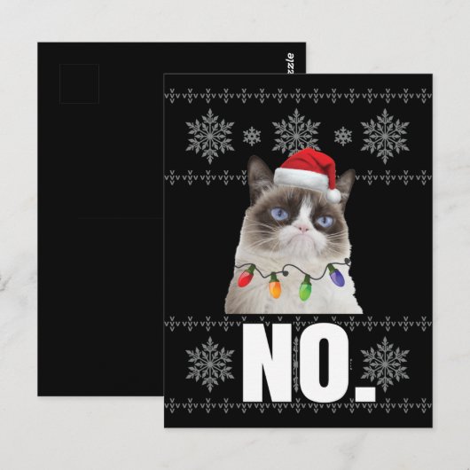Cat No Grumpy Xmas Cats No Ugly Christmas Gifts ポストカード (正面/裏面)