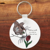 Cat- Nothing Smells as Sweet as a Deep Red Rose キーホルダー (正面)