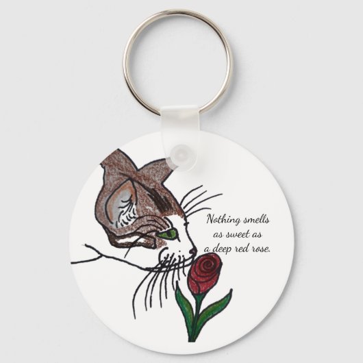 Cat- Nothing Smells as Sweet as a Deep Red Rose キーホルダー (裏面)