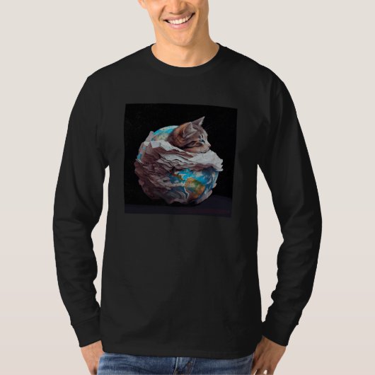 Cat Nursing Planet Tシャツ (正面)